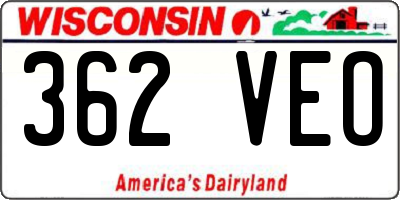 WI license plate 362VEO