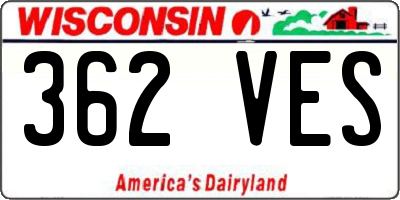 WI license plate 362VES