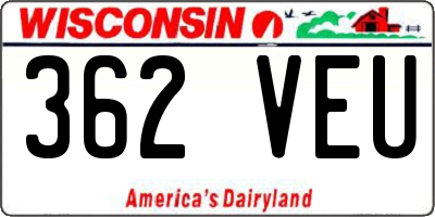 WI license plate 362VEU