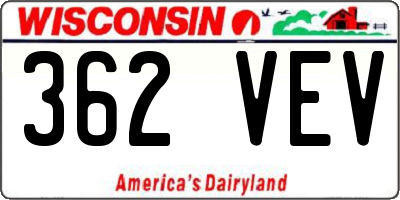 WI license plate 362VEV