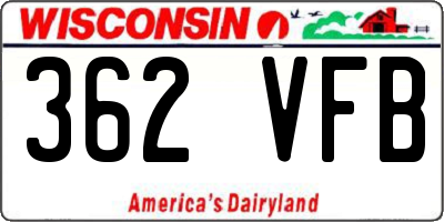 WI license plate 362VFB