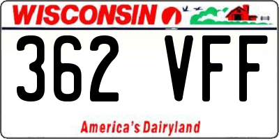 WI license plate 362VFF