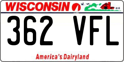 WI license plate 362VFL