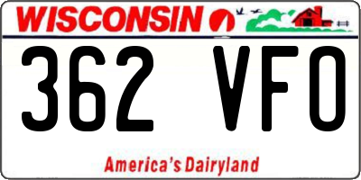 WI license plate 362VFO