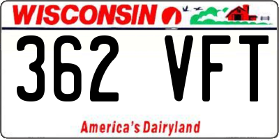WI license plate 362VFT