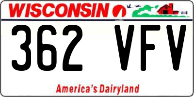 WI license plate 362VFV