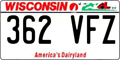 WI license plate 362VFZ