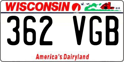 WI license plate 362VGB