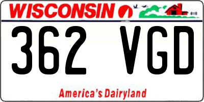 WI license plate 362VGD