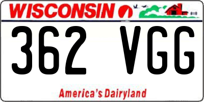 WI license plate 362VGG