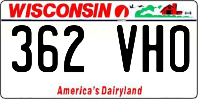 WI license plate 362VHO
