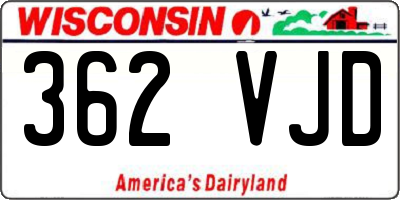 WI license plate 362VJD