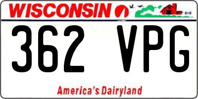 WI license plate 362VPG