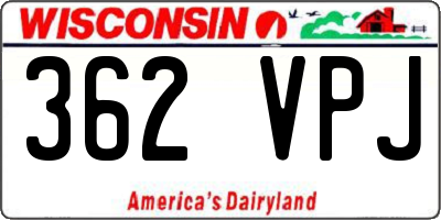 WI license plate 362VPJ