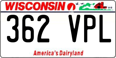 WI license plate 362VPL