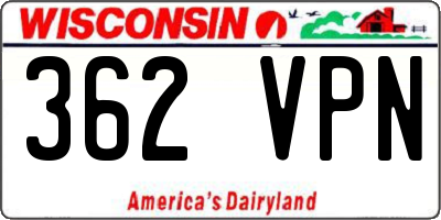 WI license plate 362VPN