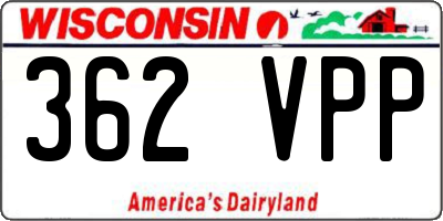 WI license plate 362VPP