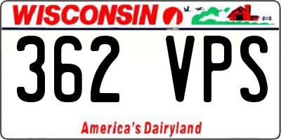 WI license plate 362VPS