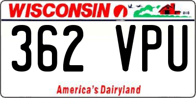 WI license plate 362VPU