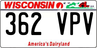 WI license plate 362VPV