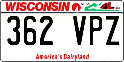 WI license plate 362VPZ