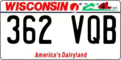 WI license plate 362VQB