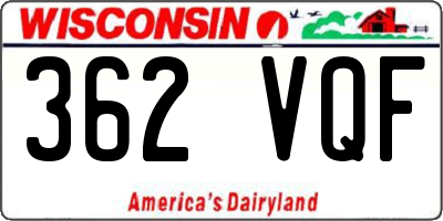 WI license plate 362VQF