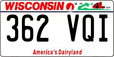 WI license plate 362VQI
