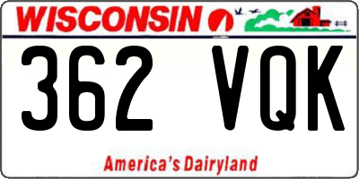 WI license plate 362VQK