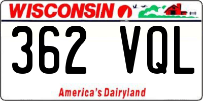 WI license plate 362VQL