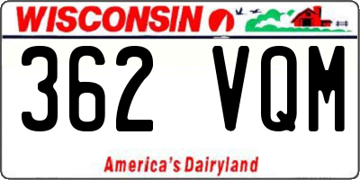 WI license plate 362VQM