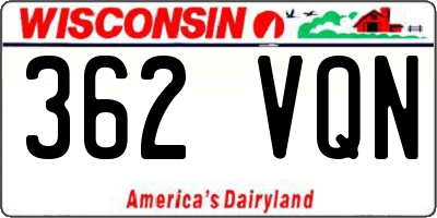 WI license plate 362VQN