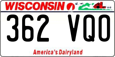 WI license plate 362VQO