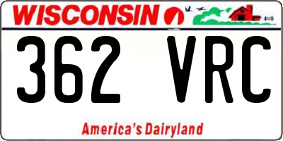 WI license plate 362VRC