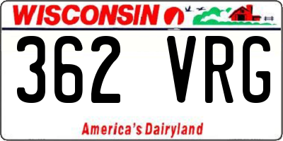 WI license plate 362VRG