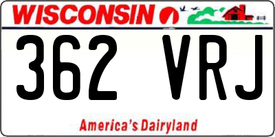 WI license plate 362VRJ