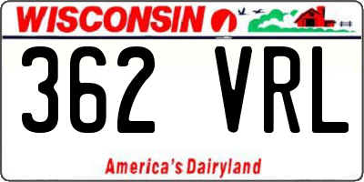 WI license plate 362VRL