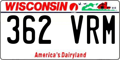 WI license plate 362VRM