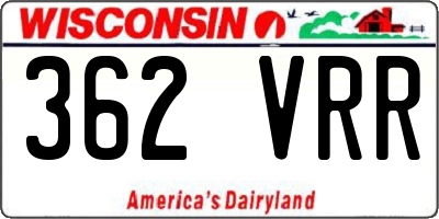 WI license plate 362VRR
