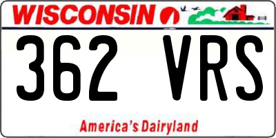 WI license plate 362VRS