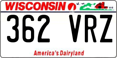 WI license plate 362VRZ