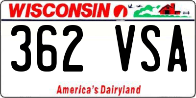WI license plate 362VSA