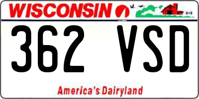 WI license plate 362VSD