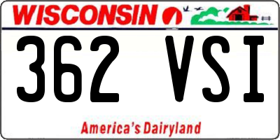 WI license plate 362VSI