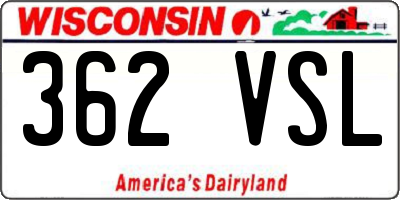 WI license plate 362VSL