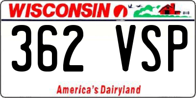 WI license plate 362VSP