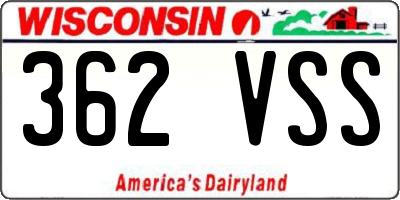 WI license plate 362VSS