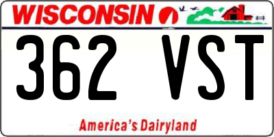 WI license plate 362VST