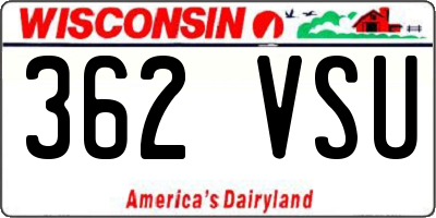 WI license plate 362VSU