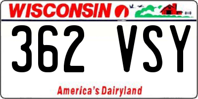 WI license plate 362VSY